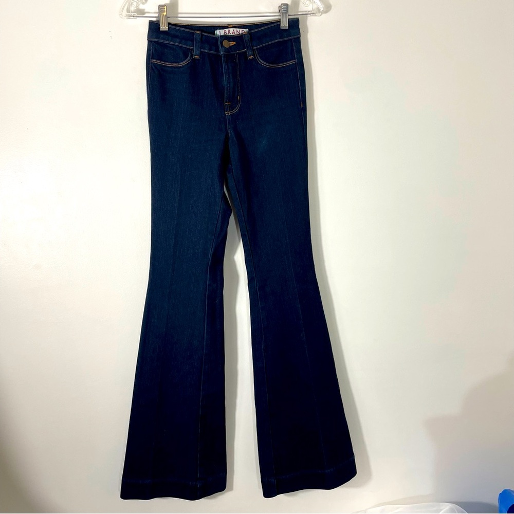 J Brand The Doll High Waist Bell Bottom Flare Wide Leg Jean Dark Rinse Size 25